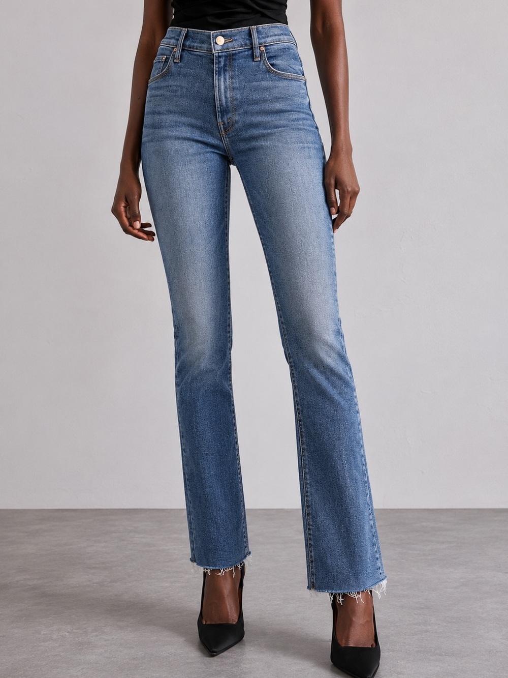 MOTHER The High Waisted Runaway Sweet & Sassy Flare Jeans Medium Blue Wash | 25